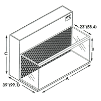 Dimensional Drawing of Laminar Flow Table Top-4003 Series